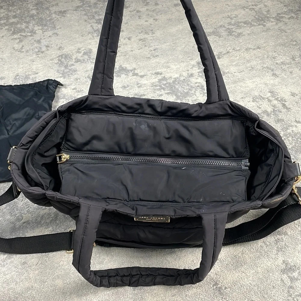 Marc Jacobs Quilted Nylon Baby Diaper Bag Travel Commute Duffle Black
